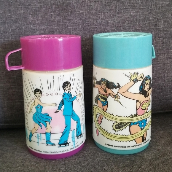 Vintage Aladdin Thermos (1977) Wonder Woman and Donny and Marie - Picture 2 of 8